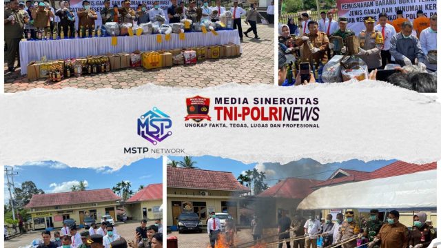 Dandim 0308/Padang Pariaman Hadiri Pemusnahan Barang Bukti Narkotika dan Miras oleh Polres Padang Pariaman