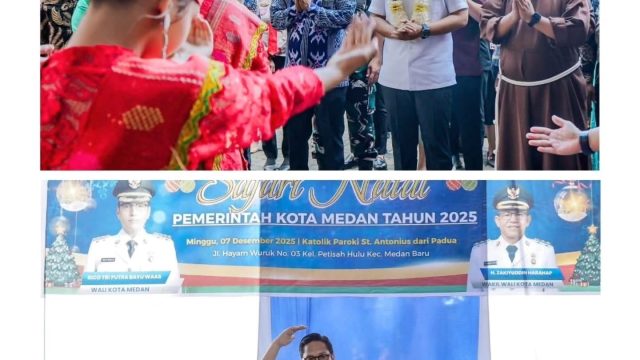 Safari Natal di Gereja Katolik Paroki Santo Antonius Dari Padua, Rico Waas Ajak Warga Saling Menguatkan dan Memulihkan Medan Pascabanjir