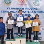 Atlet PTMSI Labuhanbatu Juara I Tunggal Putri KU 12 Kejurprov 2025