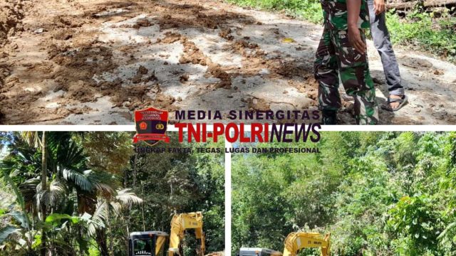 Babinsa Koramil 03/Sungai Sariak Dan Alat Berat Tembus Longsor Buka Akses Jalan Penghubung Antar Korong