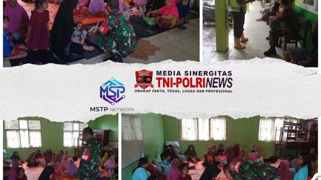 Babinsa 05/Lubuk Alung Berikan Trauma Healing Kepada Masyarakat Pengungsi Akibat Dampak Banjir Kemaren