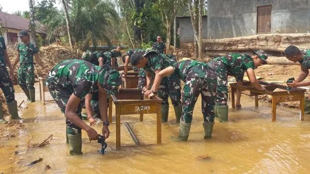 Satgas Gulbencal Kodam I/BB Rampungkan Pembersihan SDN 152983 Hutanabolon I, Kegiatan Belajar Mengajar Kembali Aktif