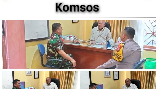 Babinsa Koramil 01/Pariaman Komsos Bersama Perangkat Desa Dan Bhabinkamtibmas Di Desa Bato