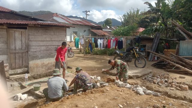 Satgas TMMD ke-127 Kodim 0207/Simalungun Mulai Pembangunan Pondasi RTLH di Nagori Bahapal