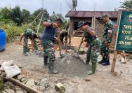 Satgas TMMD ke-127 Kodim 0207/Simalungun Lanjutkan Pengerjaan RTLH, Rumah Bapak Kamsah Saragih Mulai Berdiri Kokoh