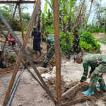 Satgas TMMD ke-127 Lanjutkan Pembangunan Pondasi Menara Tandon Air di Dame Raya