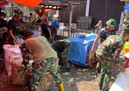 Gelar Gotong Royong Bersama Dalam Rangka TMMD Ke-128 Tahun 2026, Pasar Sungai Geringging Bersih dan Tertata.