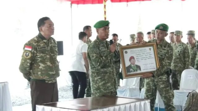 Wapang TNI Dampingi Menhan RI Tinjau Yonif TP 824/MO’E’A Gorontalo.