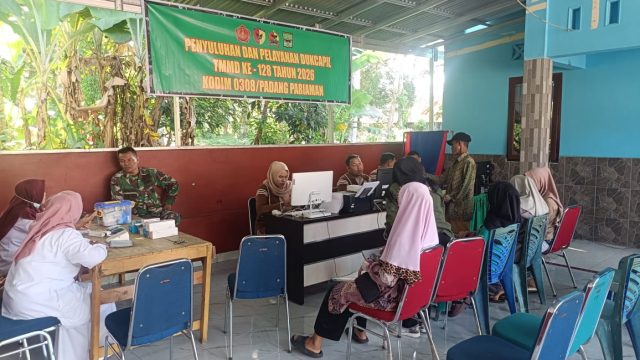 TMMD Ke 128 Tahun 2026 Gelar Penyuluhan Pelayanan Duk Capil Bagi Masyarakat Nagari Batu Gadang .