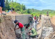 Penuh Semangat, Satgas TMMD Ke 128 Tahun 2026 Kebut pembangunan Jembatan Plat