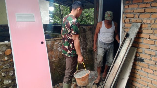 Berkat TMMD Ke 128 Tahun 2026, MCK Surau Borak Di Bangun TNI.