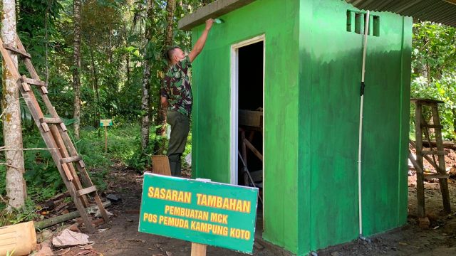 Satgas TMMD Ke 128 Percepat Pembangunan MCK Pos Pemuda Kampung Koto Nagari Batu Gadang 