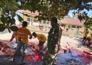 Dandim 0308/Padang Pariaman Tinjau Pemotongan Hewan Qurban di Asrama Kodim.