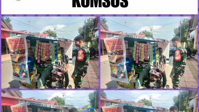 Babinsa Koramil 01/Pariaman Komsos Dengan Pedagang Keliling Di Wilayah Binaan.