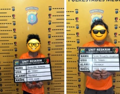 Polsek Medan Kota Amankan Dua Pelaku Melakukan Pencurian Laptop.