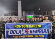 Semangat Sepak Bola Dunia Menggema di Serbalawan dan Sidamanik, Kodim 0207/Simalungun Gelar Nobar Bersama Warga.