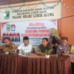 Babinsa Koramil 05/Lubuk Alung Hadiri Kegiatan Sosialisasi Calon Wali Nagari Sikabu Lubuk Alung dan Penyampaian Visi dan Misi