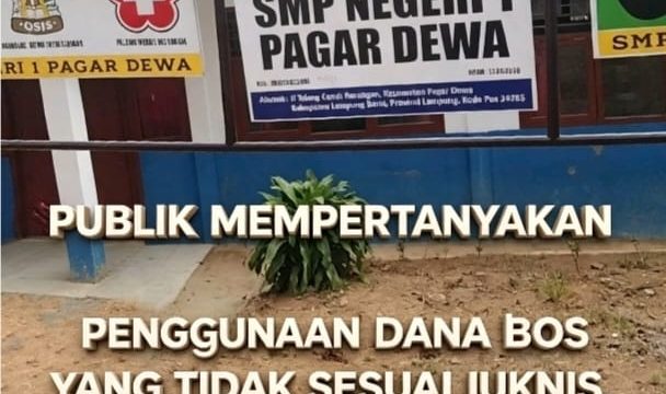 Publik Soroti Dugaan Pengelolaan Dana BOS di SMP Negeri 1 Pagar Dewa, Kepala Sekolah Belum Berikan Klarifikasi.