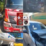Rem Blong di Lampu Merah Parluasan, Tiga Kendaraan Terlibat Tabrakan Beruntun.