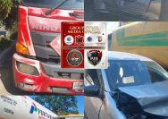 Rem Blong di Lampu Merah Parluasan, Tiga Kendaraan Terlibat Tabrakan Beruntun.