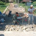 Kodim 0207/Simalungun Bersama Warga Percepat Pembangunan Jembatan Beton PLTA Bah Bolon.