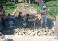 Kodim 0207/Simalungun Bersama Warga Percepat Pembangunan Jembatan Beton PLTA Bah Bolon.