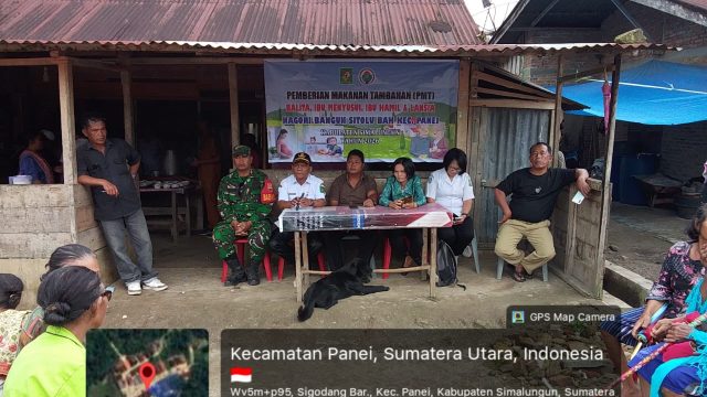 Perkuat Gizi Keluarga dari Desa, Babinsa Bersinergi Sukseskan Program PMT di Simalungun.