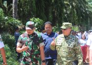 Dandim 0207/Simalungun Bersama Brigjen TNI Fajar Tinjau Progres Pembangunan Jembatan Dampak Bencana Longsor di Dolok Silau.