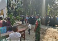 Perkuat Kerukunan Umat, Babinsa Koramil 20/Raya Kahean Monitoring Peresmian Patibal Batu Onjol dan Pembangunan GKPS.