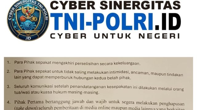 Pimpinan Redaksi Media Group Cyber Sinergitas TNI-Polri Angkat Bicara Terkait Tindakan Kuasa Hukum Diduga Pelaku Seksual yang Sewenang-wenang Minta “Take Down” Berita Tanpa Koordinasi.