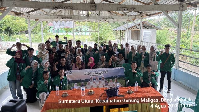 Perkuat Jiwa Patriotisme, Babinsa Koramil 08/Bangun Sambut dan Beri Arahan Kebangsaan kepada Mahasiswa KKN UINSU.
