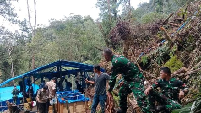 Tim Gabungan Tertibkan PETI di Pegagan Hilir, 47 Camp Hingga Mesin Dimusnahkan
