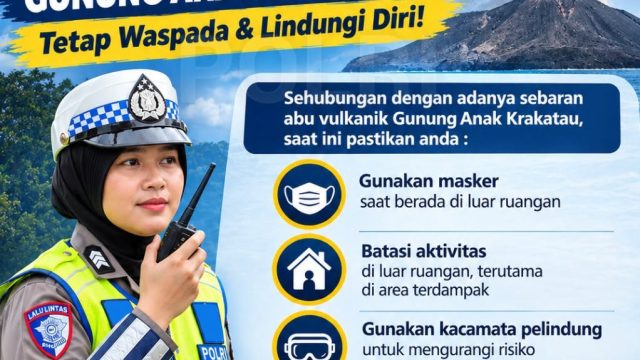 Abu Vulkanik Anak Krakatau Mulai Terasa, Polres Simalungun: Waspada Boleh, Panik Jangan!