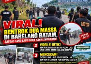 MENCEKAM! Bentrokan Pecah di Jalan Trans Barelang, Massa "Satgas Lang Laut" Bawa Kayu dan Lempar Batu.