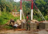 Pembangunan Jembatan Gantung Penghubung Huta I–Huta II Bosar Galugur Terus Dikebut, Progres 82,5 Persen.