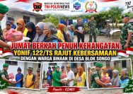 Jejak Kasih Yonif 122/Tombak Sakti: Hangatnya Aksi Jumat Berkah di Desa Blok Songo.