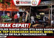 Kapolsek Siantar Utara Cek TKP Kebakaran Bengkel Mobil di Jalan S.M. Raja.