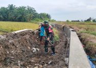 Aksi Peduli ! Jaga Aliran Air, Babinsa Bersihkan Saluran Irigasi