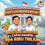 Selama Dua Tahun Berjalan Pemerintahan Presiden Prabowo, Realisasi Investasi Capai Hampir Rp4 Ribu Triliun.
