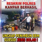 POLRES KAMPAR UNGKAP PENYALAHGUNAAN SOLAR SUBSIDI, SATU UNIT TRUK DAN 14 JERIKEN DIAMANKAN.