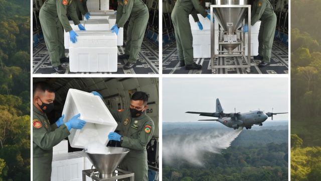 TNI Semai 9,2 Ton Garam dan 1,6 Ton Dry Ice Atasi Karhutla di Kalimantan.