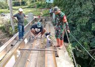 Jembatan Bah Boluk Dibangun, Permudah Akses Warga Dua Kecamatan.