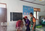 Peduli Kesehatan Masyarakat, Babinsa Koramil 16/PT Monitoring Pembagian Makanan Tambahan di Nagori Rawang Pardomuan Nauli.