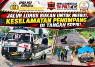 SATLANTAS POLRES SIMALUNGUN GERCEP! Olah TKP Laka di Tapian Dolok, Sopir L300 Diduga Lalai!.