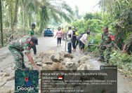 Semangat Gotong Royong! TNI, Forkopimca, dan Warga Bersatu Perbaiki Jalan di Silou Kahean.