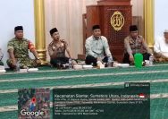 Pererat Silaturahmi dan Jaga Kamtibmas, Babinsa Koramil 08/Bangun Hadiri Subuh Keliling Polres Simalungun.