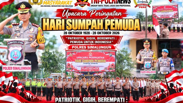 Kapolres Simalungun Pimpin Upacara Hari Sumpah Pemuda ke-98, Polri Tegaskan Komitmen Berintegritas dan Humanis.