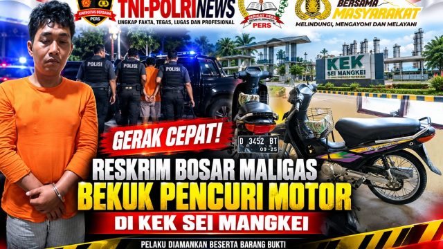 Polsek Bosar Maligas Ungkap Kasus Curat Sepeda Motor di KEK Sei Mangkei, Tersangka Dijemput dari Batu Bara.